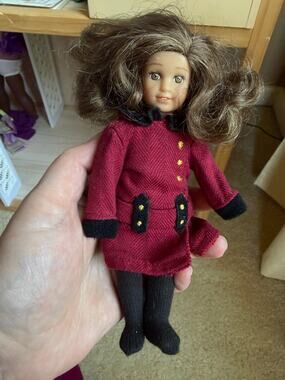 American Girl Rebecca Rubin mini doll with red dress and tights no shoes